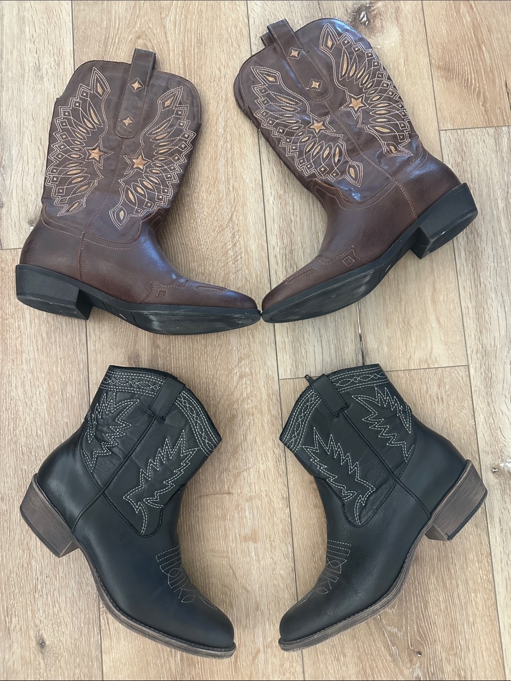 Coconuts by Matisse Brown and Black Western Heeled Boots Duo